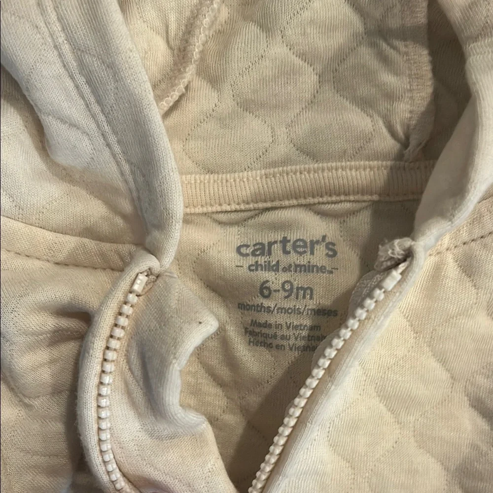 Carter's White Footies One Piece‎ with Hooded Design
